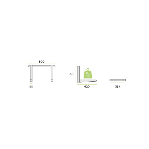 Klimatizačná konzola nástenná L 800x420 RODIGAS 140kg, MS230206 – Obrázok 3